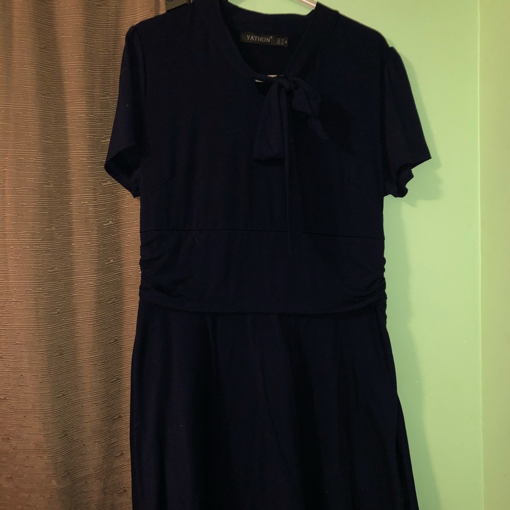 navy blue skater dress